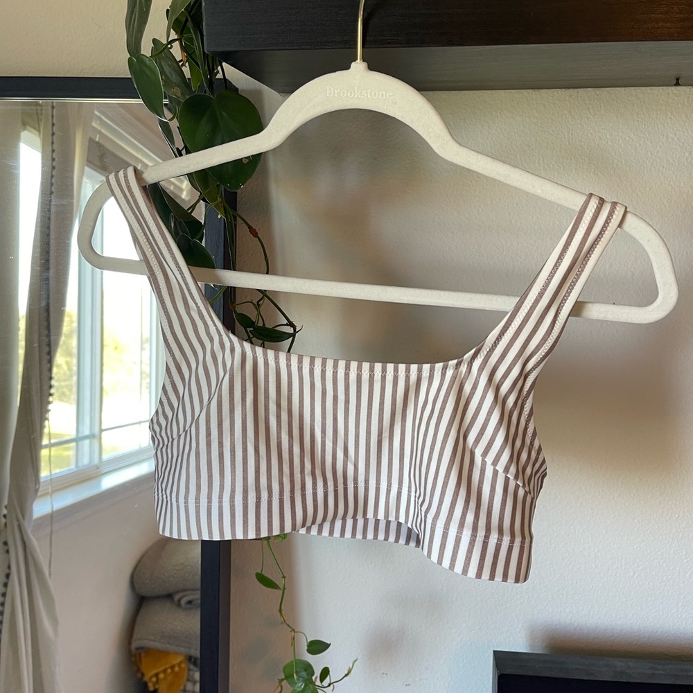 Striped bathing suit top